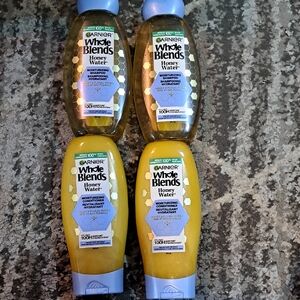 Lot Of 4 Garnier Whole Blends Honey Water Moisturizing Shampoo & Conditioner.